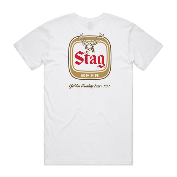 STAG OLD LOGO TEE - WHITE - Stag Beer 