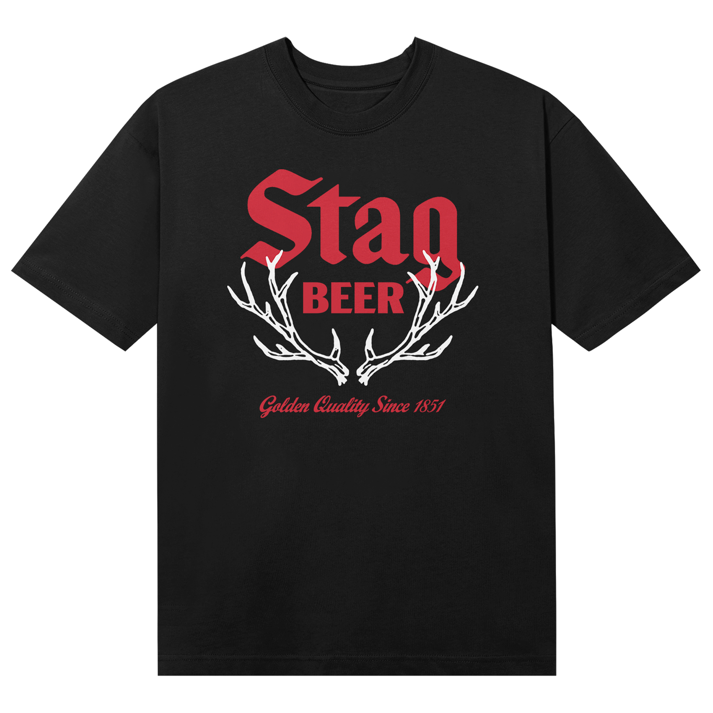 STAG BEER ANTLER BLACK TEE - Stag Beer 