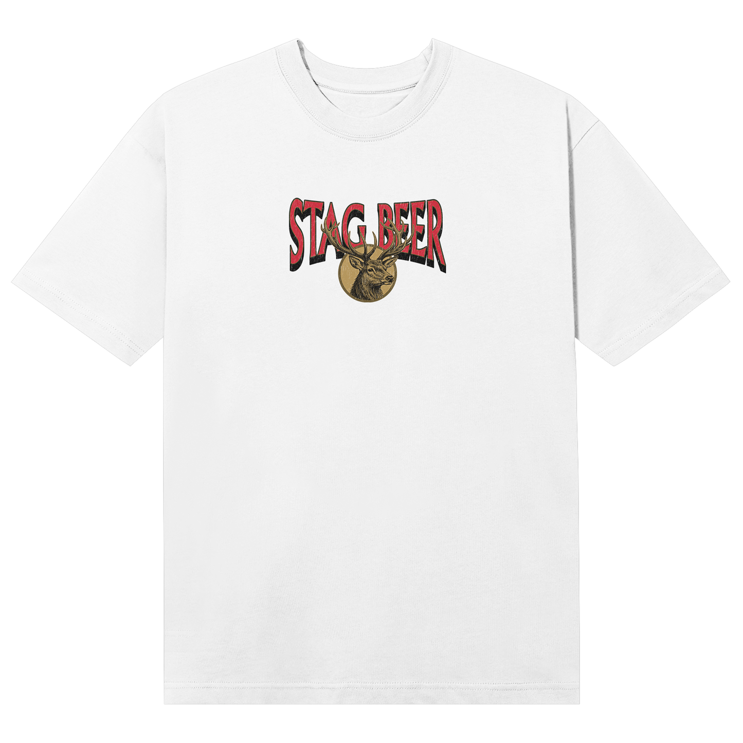 BUCK STOPS HERE WHITE TEE - Stag Beer 