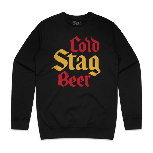 STAG COLD BEER STACKED CREWNECK - Stag Beer 