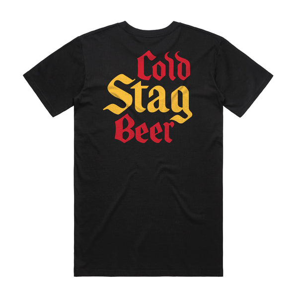 STAG COLD BEER STACKED TEE - Stag Beer 