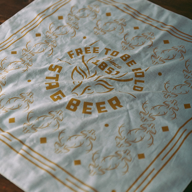 Free To Be Bold Bandana - White - Stag Beer 