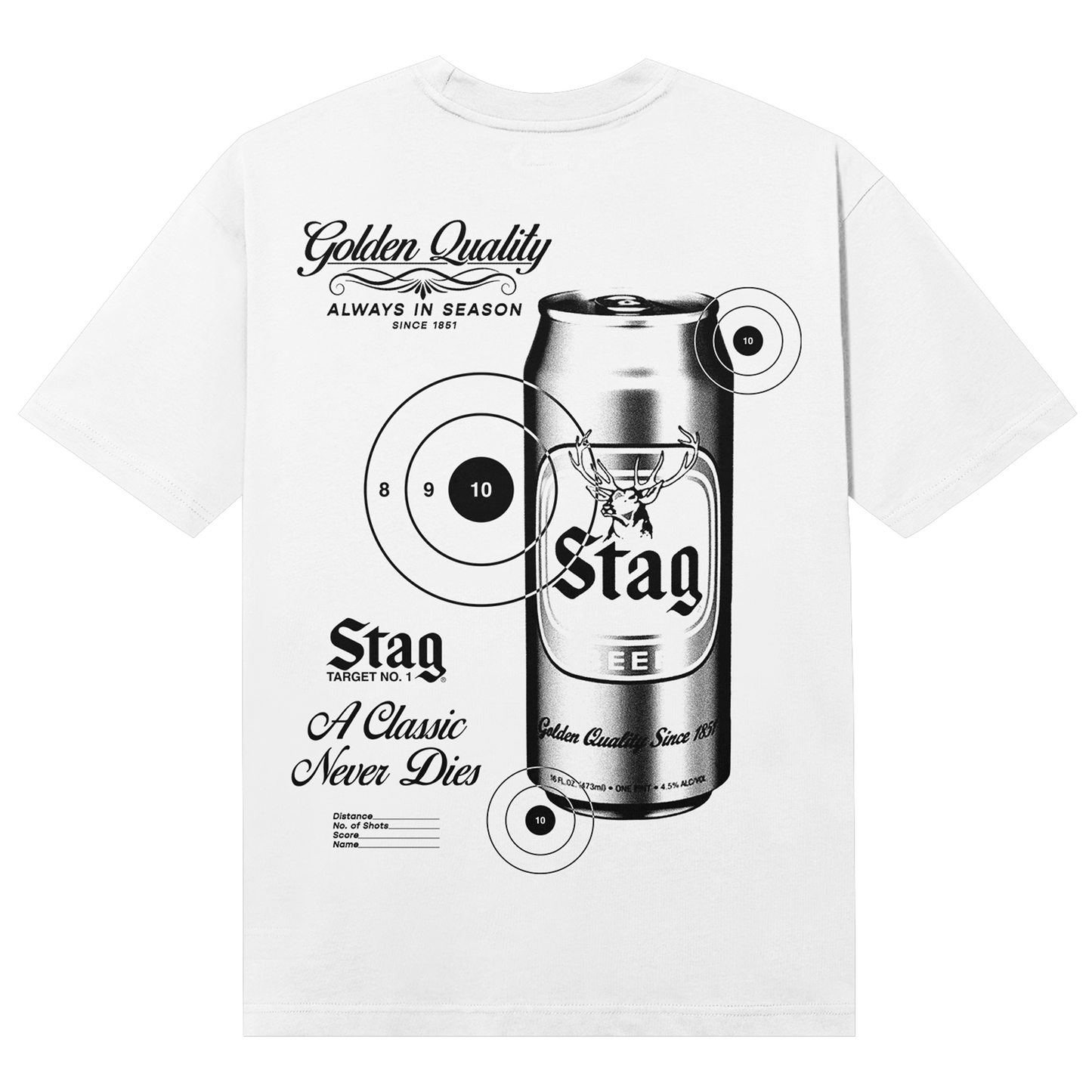 STAG TARGET NO. 1 WHITE TEE - Stag Beer 