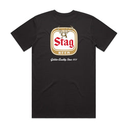 STAG OLD LOGO TEE - VINTAGE BLACK - Stag Beer 