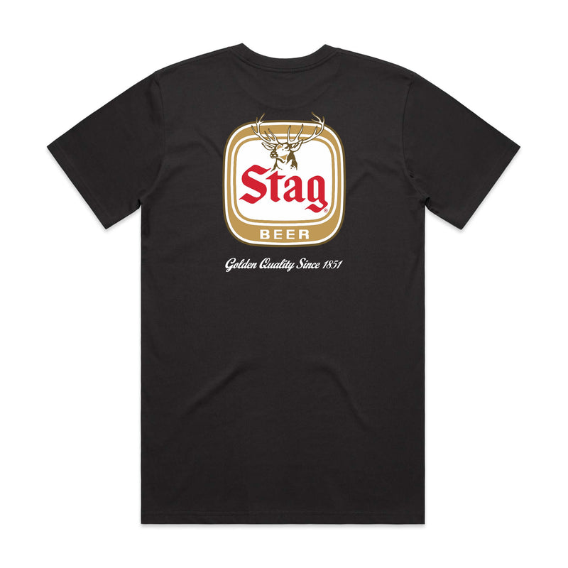 STAG OLD LOGO TEE - VINTAGE BLACK - Stag Beer 