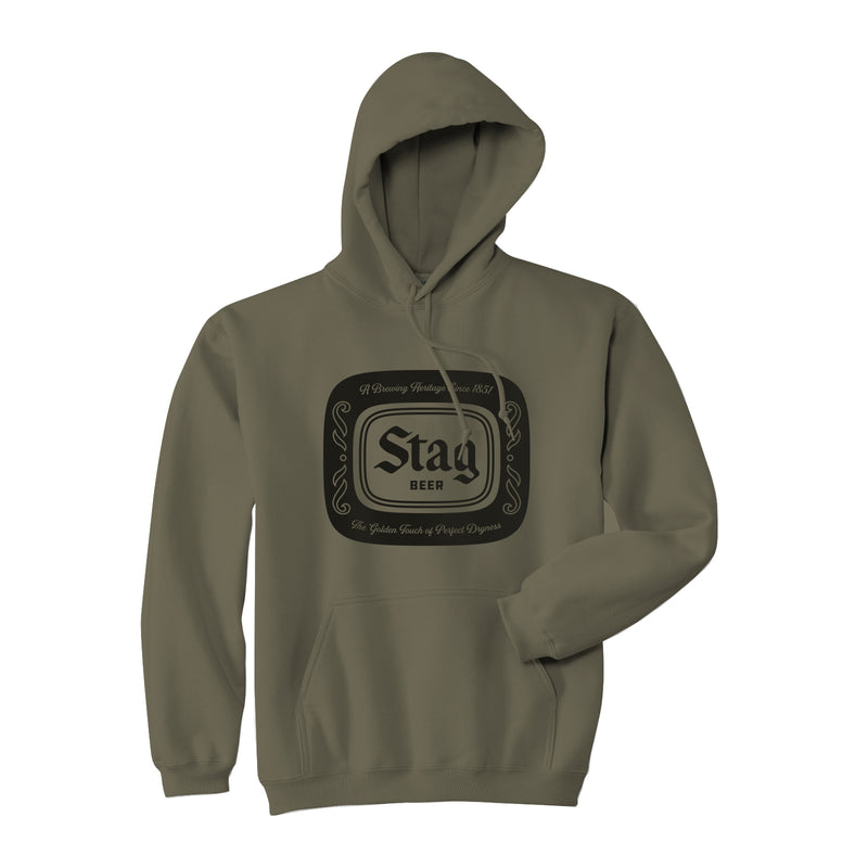 BADGE HOODIE - OLIVE - Stag Beer 