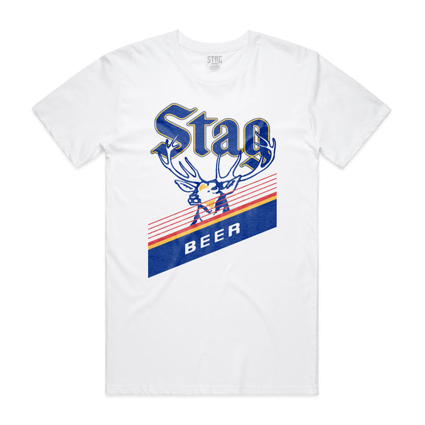Stag Hockey Jersey Tee - White - Stag Beer 
