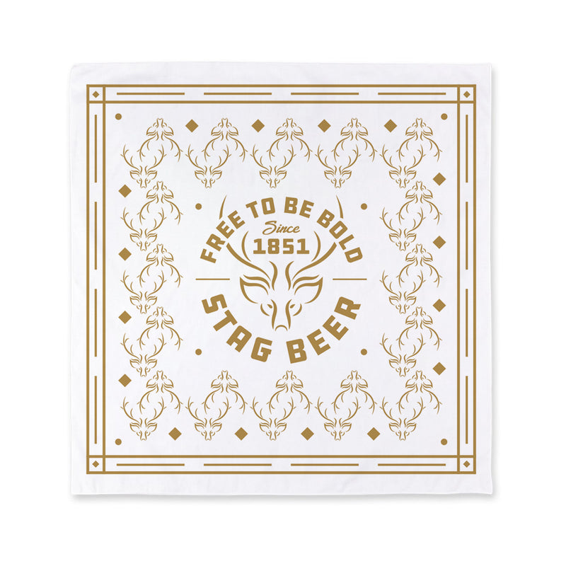Free To Be Bold Bandana - White - Stag Beer 